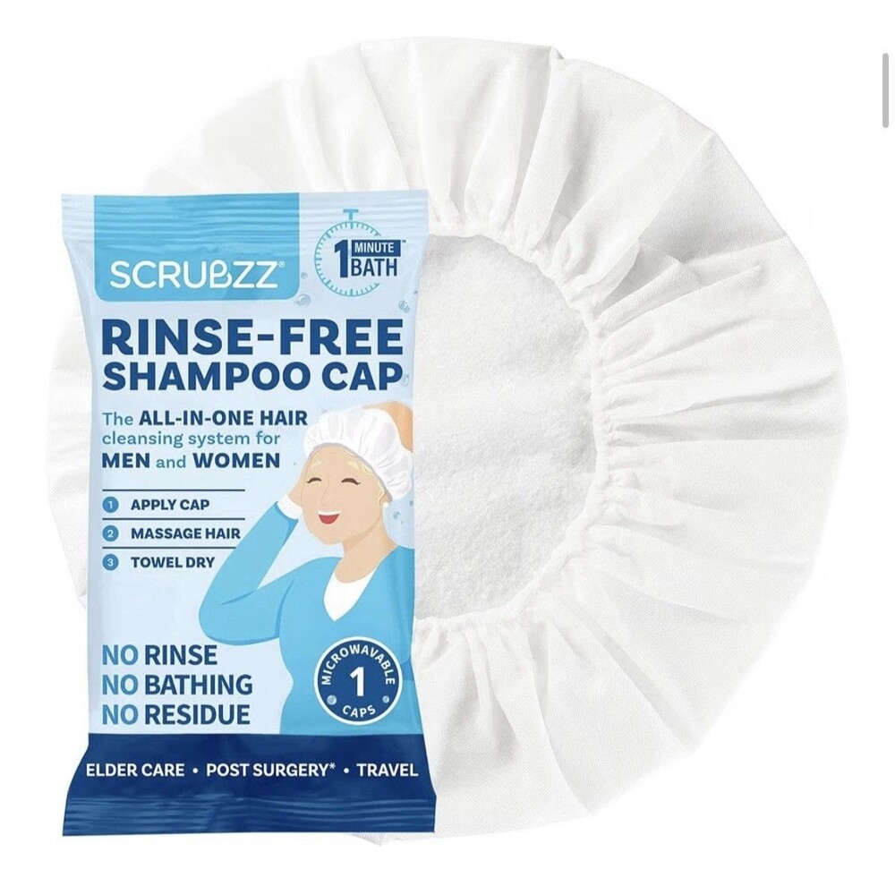 Scrubzz Rinse Free Shampoo Cap Waterless Hair Wash Sealed Lot Of 2